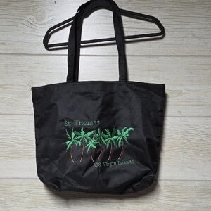 Black Embroidered Tote Bag